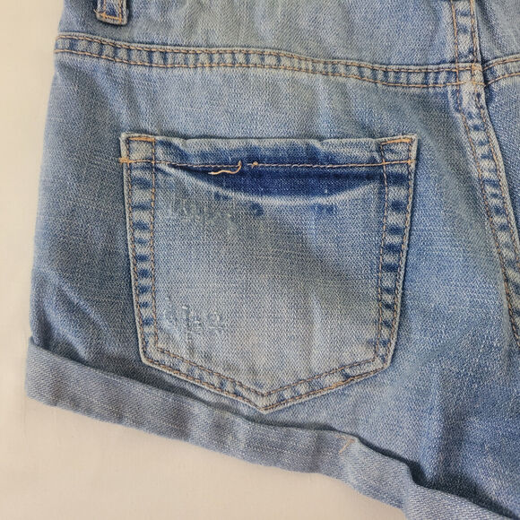 Forever‎ 21 Denim Shorts Juniors 25 Blue Jean Mid Rise Womens Button Fly W27 - Picture 13 of 15